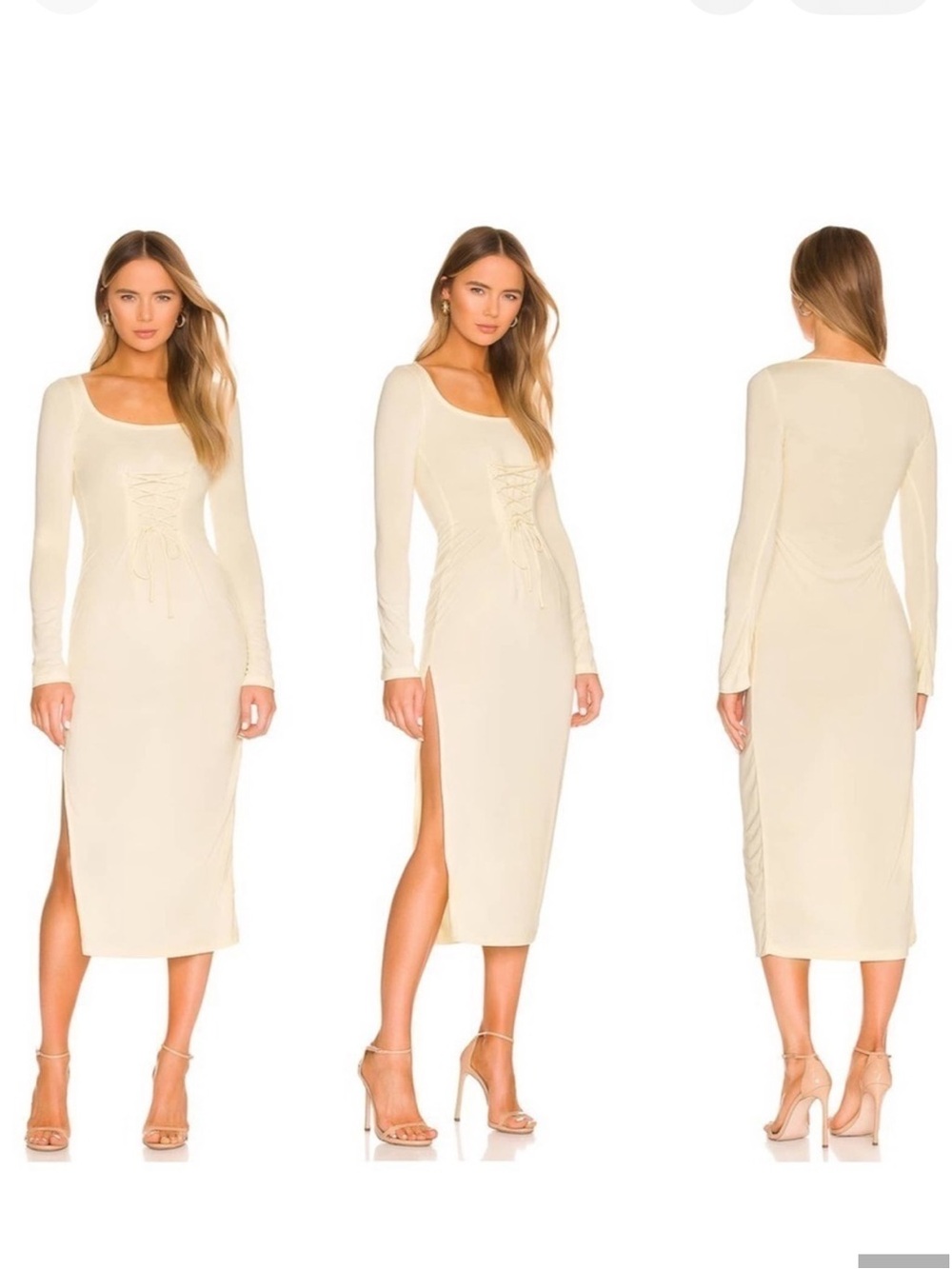Song of Style Jovi Midi Dress in Soft Yellow Size New size XS